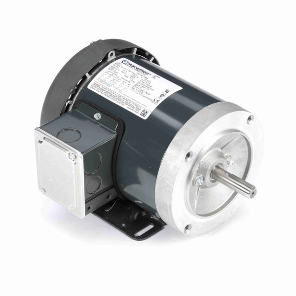 Marathon General Purpose Motor, 0.25 HP, 3 phase, 1200 RPM, 208-230/460 V, 56C Frame, TEFC G586